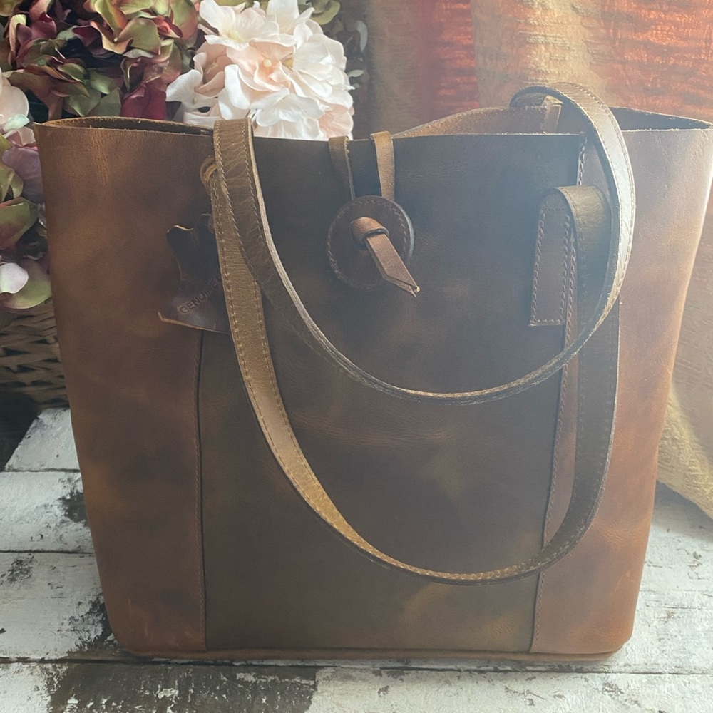 Genuine Leather Tote Bag Purse